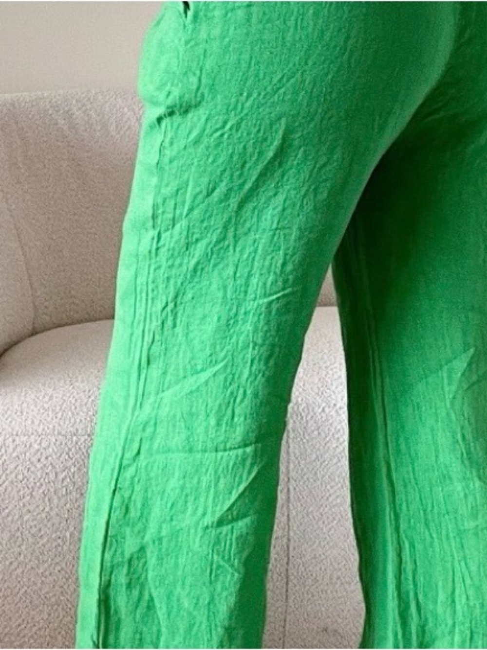 Vibrant Green Linen Trousers